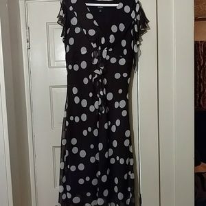 Brown and White Dress